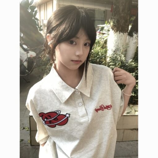 Vapetix M-2XL  Polo skin embroidery (cotton 220g combed compact) short sleeve T-shirt women – Bild 5