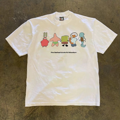 Vapetix S-3XL  [Tmall/recommend] heavy 230g double yarn cotton combed close fun pattern printed short sleeve T-shi - Imagen 3