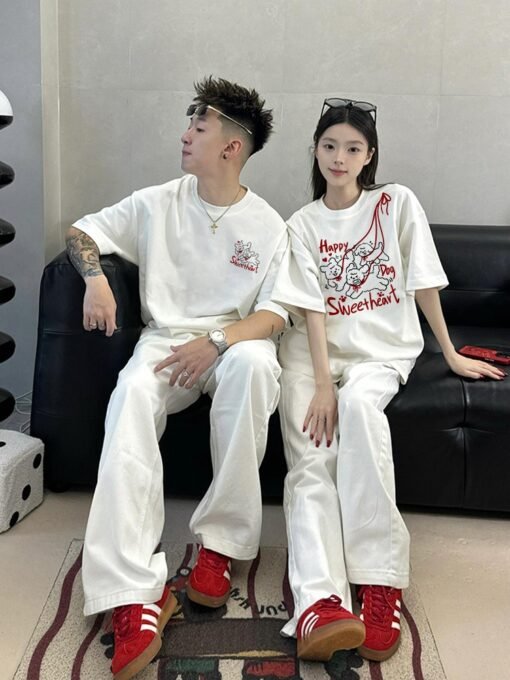 Vapetix S-3XL  [220g Combed Cotton] Special Couple Dress Summer High-end Sense Niche 2025 New Fashion Brand Short- – Bild 5
