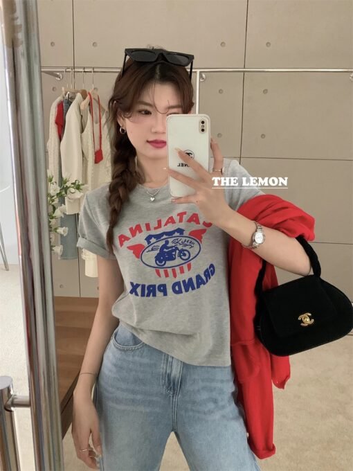 Vapetix S-2XL  Official figure cotton 40 220g (92% cotton 8% spandex) shoulder short sleeve T-shirt women's printi