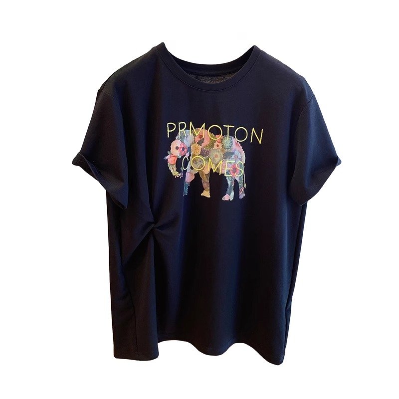 Vapetix M-4XL Printed + Embroidered + 21-Piece Super Cool Cotton 220g Large Size 240lb Cartoon Split T-Shirt for - 图片 3