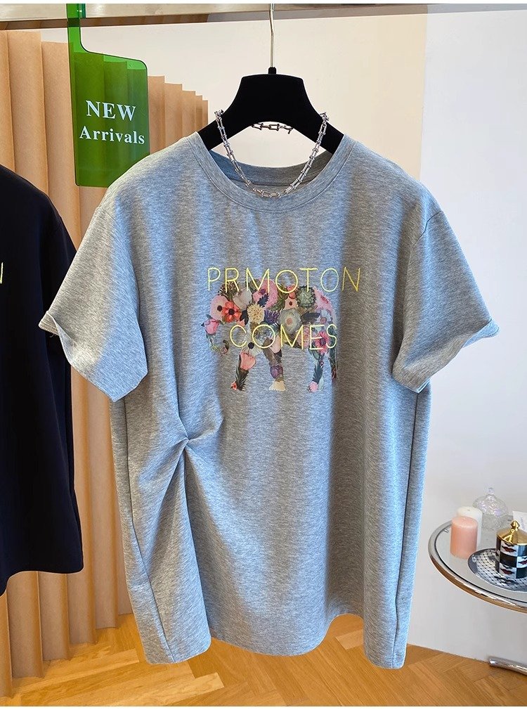 Vapetix M-4XL Printed + Embroidered + 21-Piece Super Cool Cotton 220g Large Size 240lb Cartoon Split T-Shirt for - 图片 6
