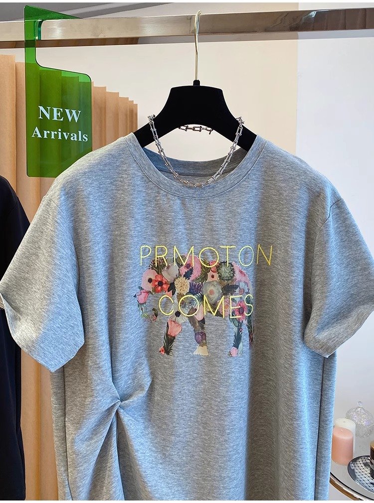 Vapetix M-4XL Printed + Embroidered + 21-Piece Super Cool Cotton 220g Large Size 240lb Cartoon Split T-Shirt for - 图片 7