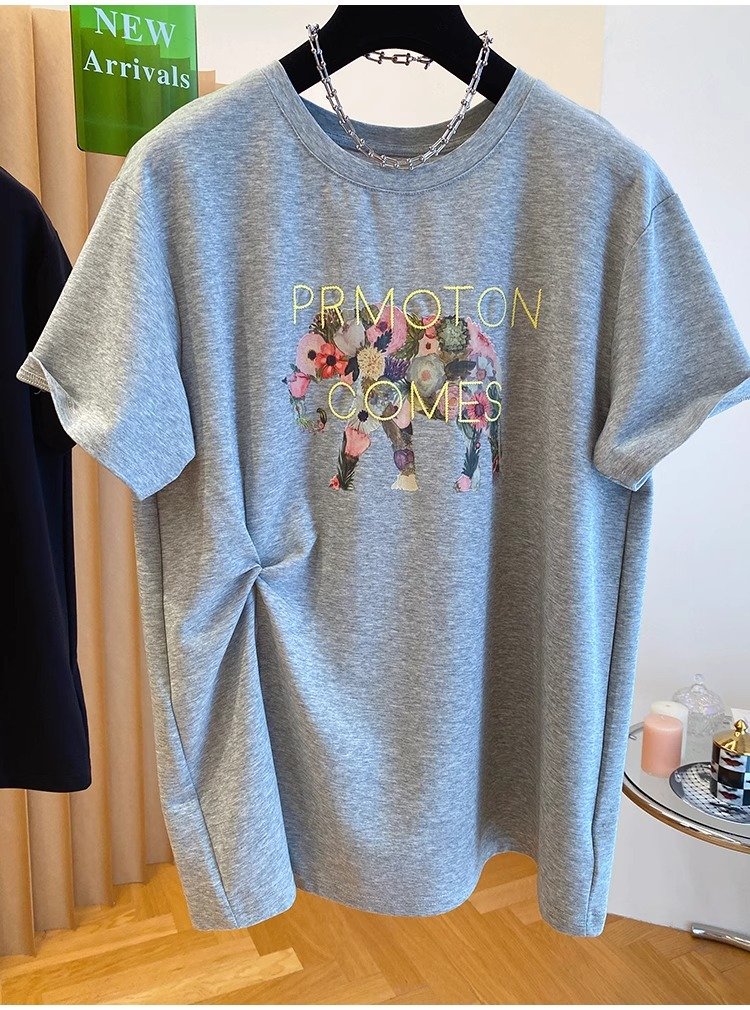 Vapetix M-4XL Printed + Embroidered + 21-Piece Super Cool Cotton 220g Large Size 240lb Cartoon Split T-Shirt for - 图片 8