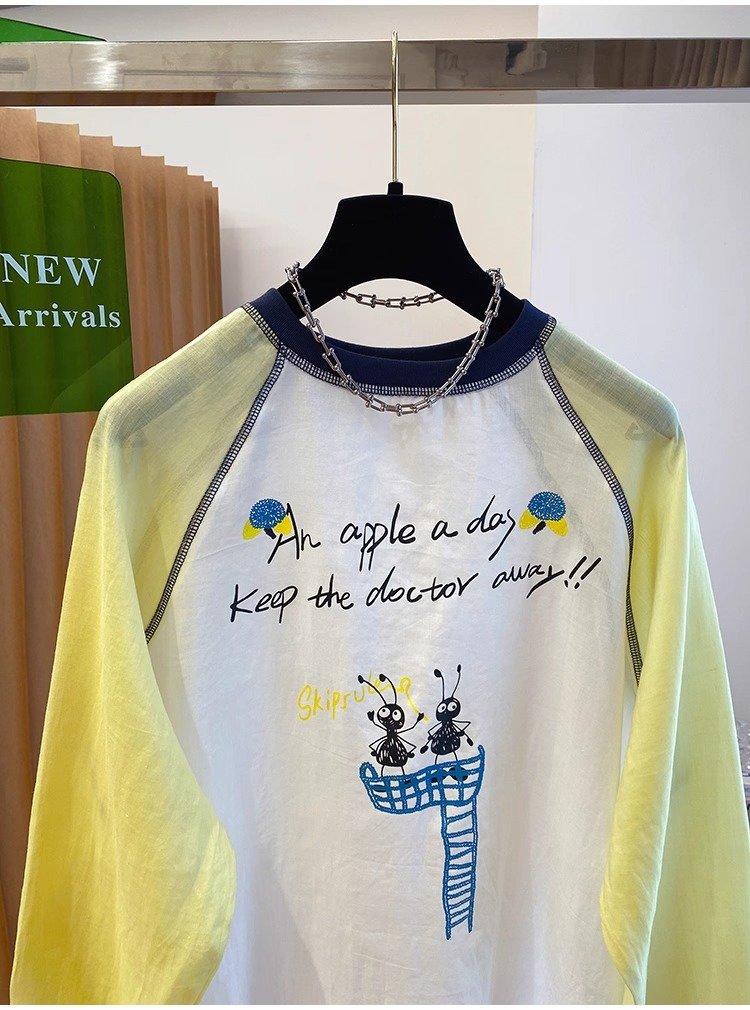 Vapetix M-4XL Printed + Solana Neckline + Snow Cotton Large Size 240 Pounds Splicing Sun Protection Long Sleeve T – Bild 4