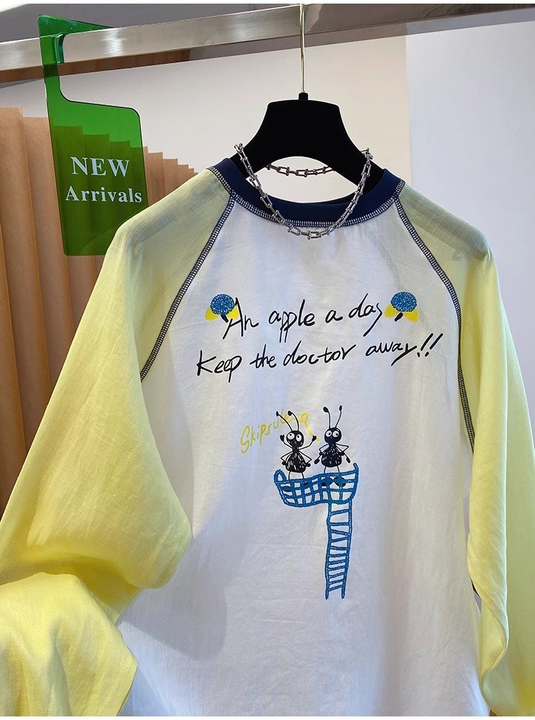 Vapetix M-4XL Printed + Solana Neckline + Snow Cotton Large Size 240 Pounds Splicing Sun Protection Long Sleeve T – Bild 5