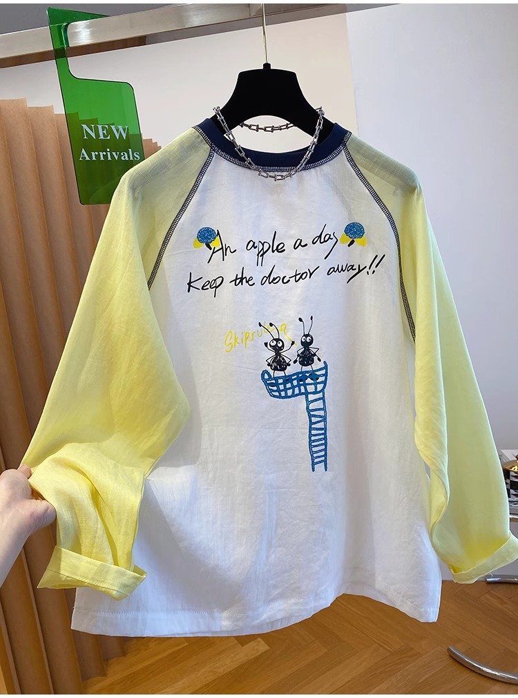 Vapetix M-4XL Printed + Solana Neckline + Snow Cotton Large Size 240 Pounds Splicing Sun Protection Long Sleeve T – Bild 8