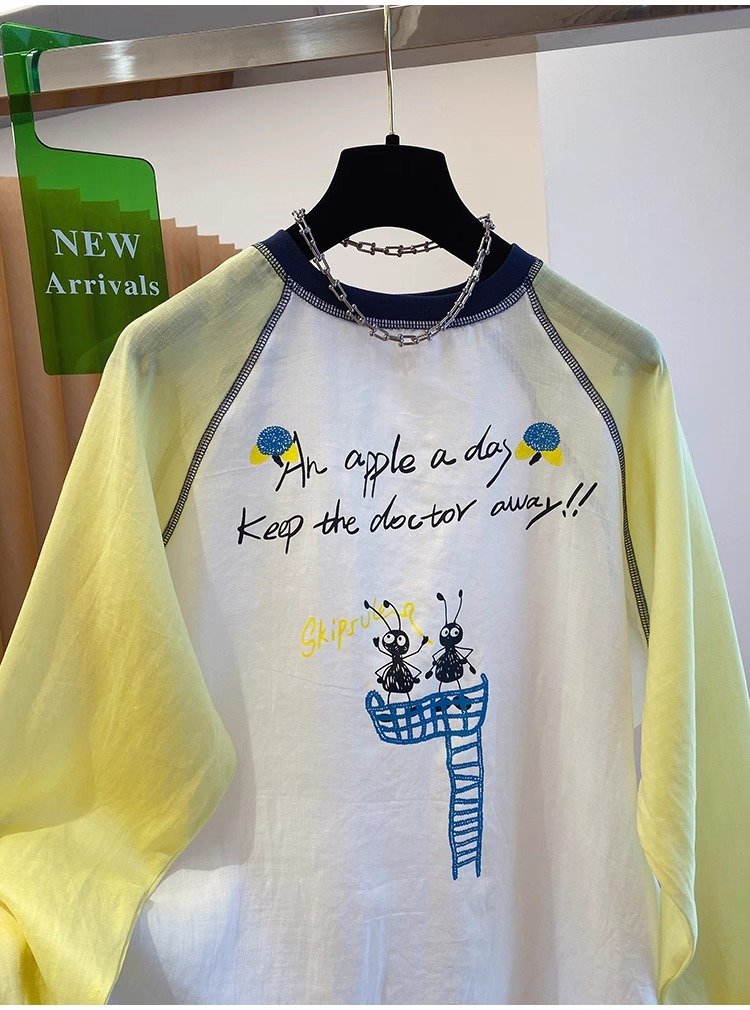 Vapetix M-4XL Printed + Solana Neckline + Snow Cotton Large Size 240 Pounds Splicing Sun Protection Long Sleeve T – Bild 9