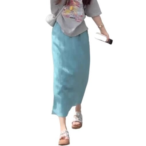 Vapetix S-XL  Women's 2025 New Medium-Length A-Line Skirt with Slits - Afbeelding 5