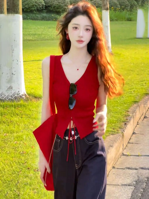 Vapetix One size fits all-One size fits all  Sean Custom Tyrande Girl Summer Fashion Elegant All-match Stylish Age-reducing Vest JJC5BX201 - obrazek 7
