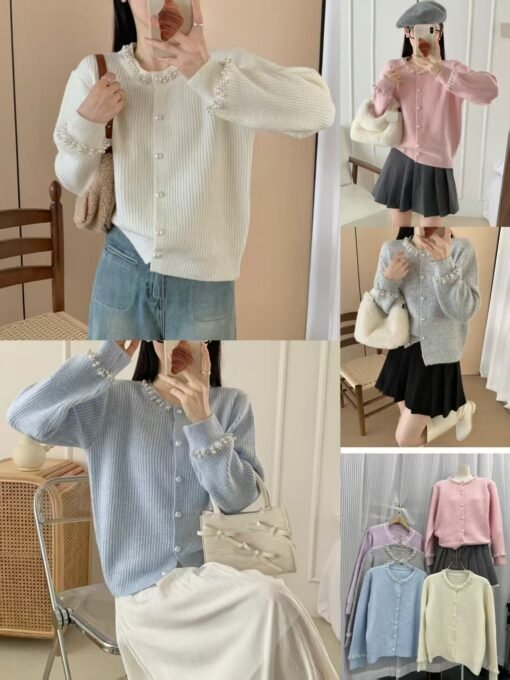Vapetix One size fits all-One size fits all  Xiao Xiang Style Diamond-encrusted Knitwear Women's 2025 Spring New High-end Elegant All-match Fash – Bild 4