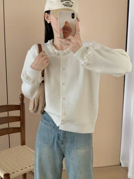 Vapetix One size fits all-One size fits all  Xiao Xiang Style Diamond-encrusted Knitwear Women's 2025 Spring New High-end Elegant All-match Fash – Bild 7