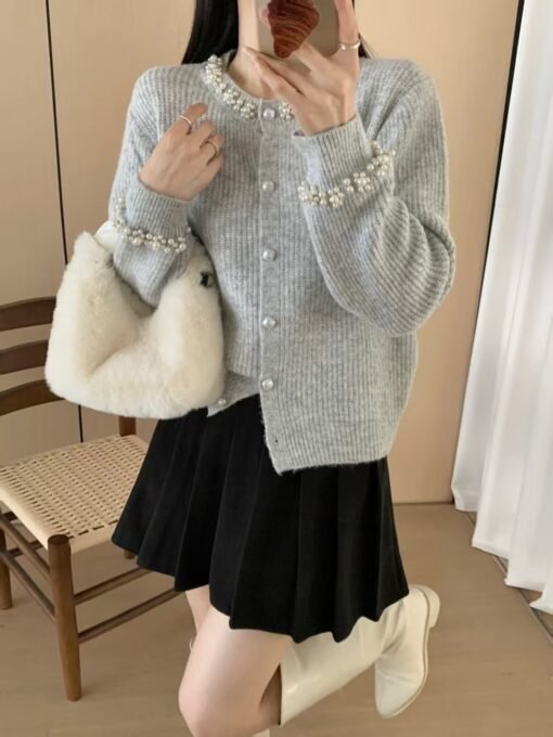 Vapetix One size fits all-One size fits all  Xiao Xiang Style Diamond-encrusted Knitwear Women's 2025 Spring New High-end Elegant All-match Fash – Bild 8