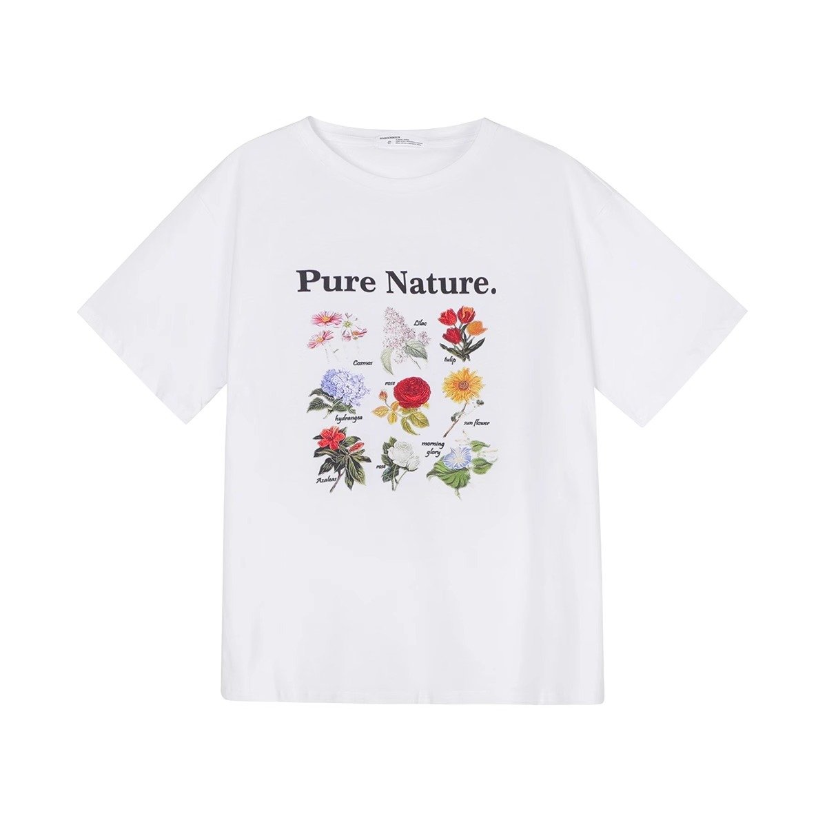 Vapetix S-3XL 2025 Summer 21 Piece 100% Cotton 210g Plant Flower Print Short-Sleeve T-Shirt for Women – Bild 5