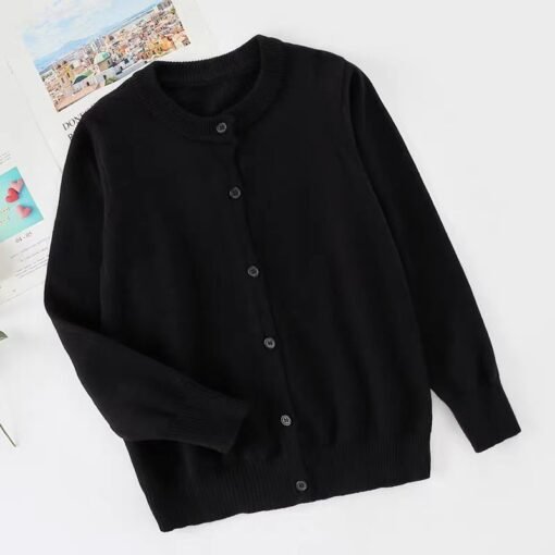 Vapetix S-L  Spring and Autumn New Round Neck Women's Cardigan All-match Western Style Loose Slim Thin Sweater S – Bild 4