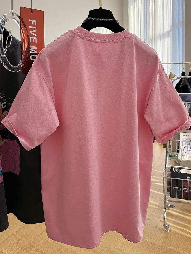 Vapetix S-3XL 21 pure cotton 210g 100% cotton lazy loose cartoon print short-sleeved T-shirt for women - 图片 7