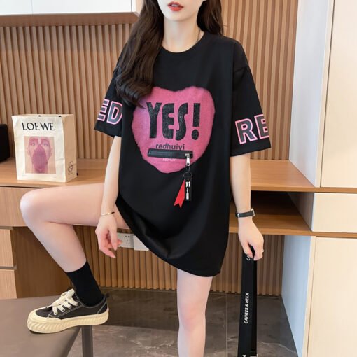 Vapetix M-4XL  Shoots 230g trendy brand cotton, large size 300 pounds printed + rhinestones short sleeve long slee - Imagen 4