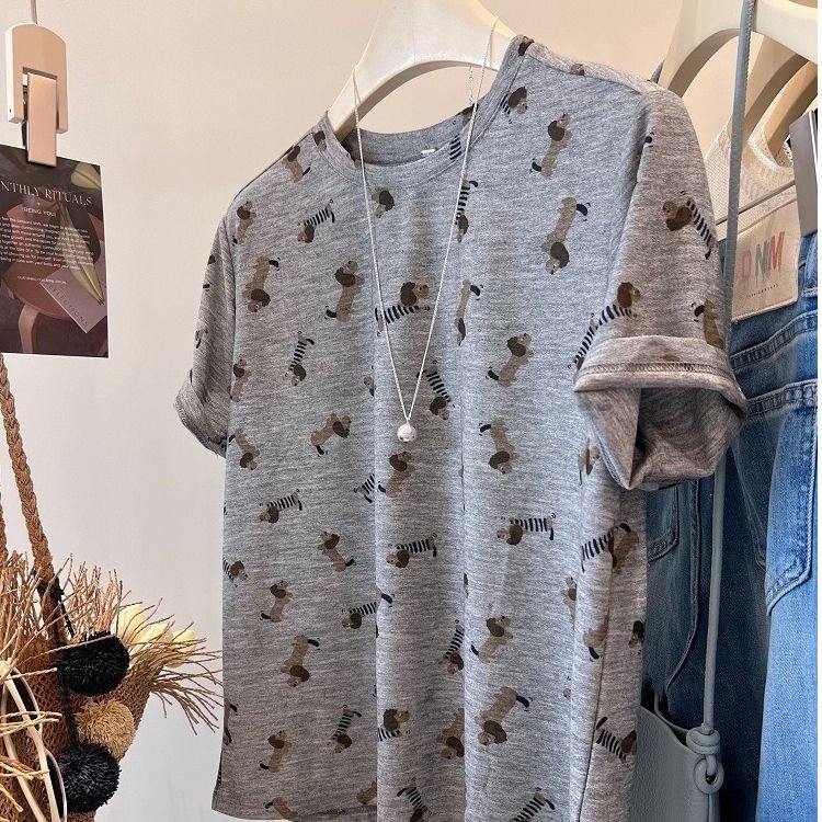 Vapetix M-2XL Cool and comfortable Tencel material! Full print of little dogs, soft, tender, skin-friendly, thin,