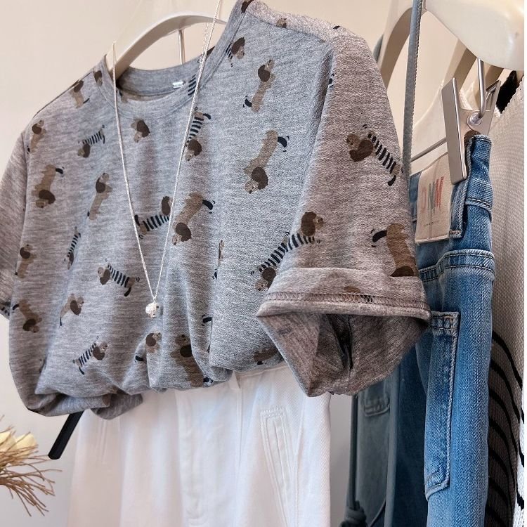 Vapetix M-2XL Cool and comfortable Tencel material! Full print of little dogs, soft, tender, skin-friendly, thin, – Bild 4