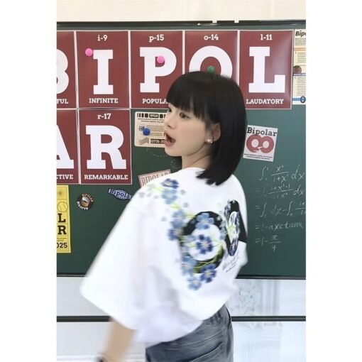 Vapetix M-2XL  First Edition 32 Double Thread 240g Lining Patchwork Heavy Duty Embroidery Cotton Short Sleeve Top - Imagen 2