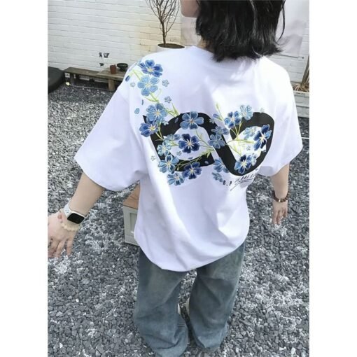Vapetix M-2XL  First Edition 32 Double Thread 240g Lining Patchwork Heavy Duty Embroidery Cotton Short Sleeve Top - Imagen 4