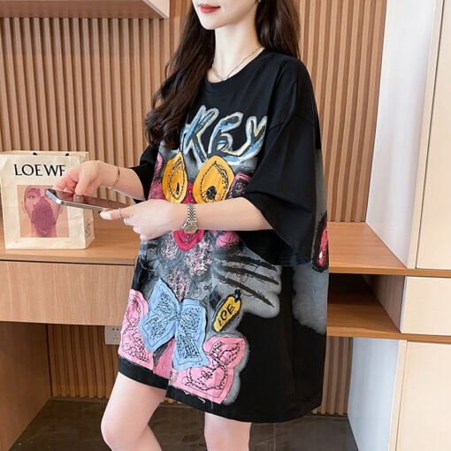 Vapetix M-2XL  | Photo Shoot | 21 Pieces Super Cool Cotton 220g | Back Collar | Embroidered Sparkling Cartoon Shor - Afbeelding 2