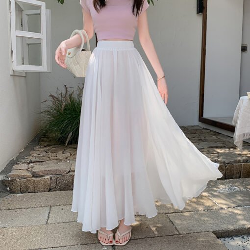 Vapetix S-XL  Women's Spring and Summer New Half-Skirt with Cotton Linen Material, Textured Ankle-Length Skirt, R - Afbeelding 2