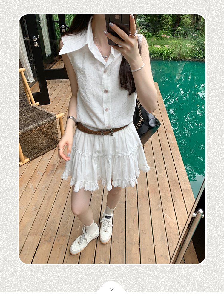 Vapetix S-XL Photo-shoot French Chanel-style sleeveless top 2025 summer new fashion shirt versatile blouse tempe - 图片 2