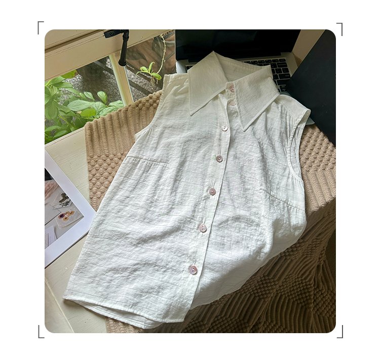 Vapetix S-XL Photo-shoot French Chanel-style sleeveless top 2025 summer new fashion shirt versatile blouse tempe - 图片 3