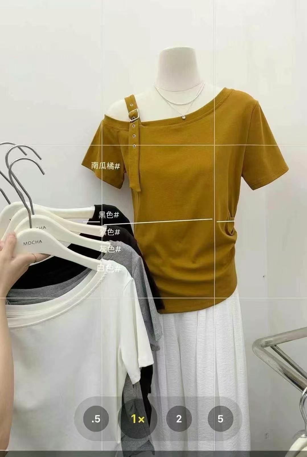 Vapetix Free Size-Free Size Summer New Korean Style Elegant Fashion Slimming Design Unusual Shoulder Straps Unique Short Sleeve – Bild 3