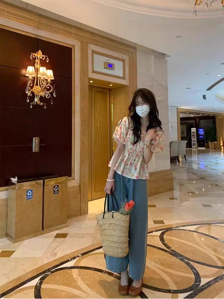 Vapetix M-3XL Korean Fashion New Design Square Collar Pleated Short Sleeve Shirt Women 2025 Summer New Loose Hide - 图片 3