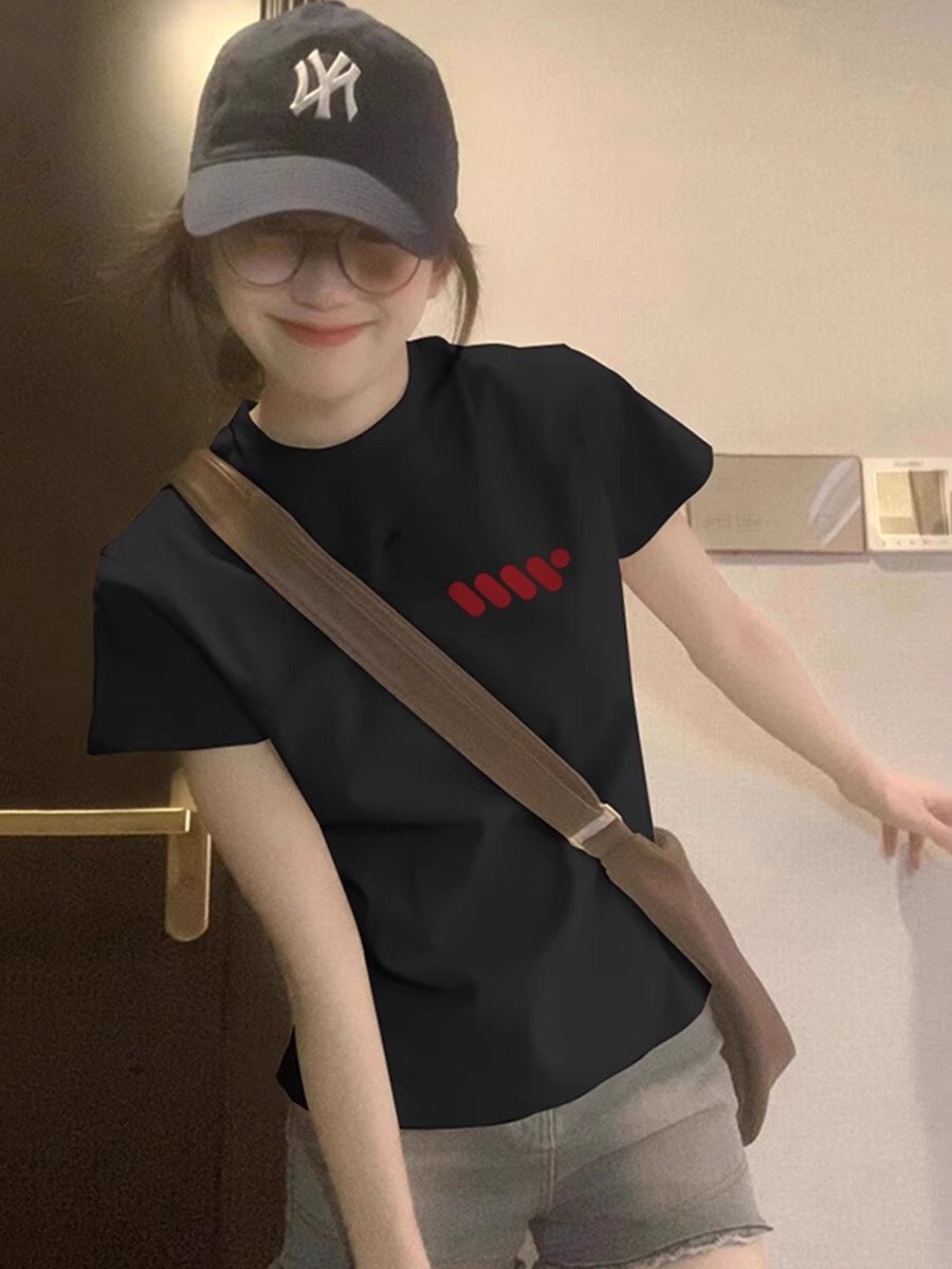 Vapetix S-2XL South Korean trade new 40 pieces pure cotton 220g 92% cotton 8% spandex regular shoulder short slee – Bild 4