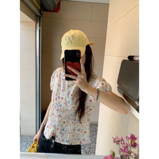 Vapetix S-L  Kong is so annoying, spring wild vine flowers bubble sleeves floral blouse women's summer 2025 new – Bild 7