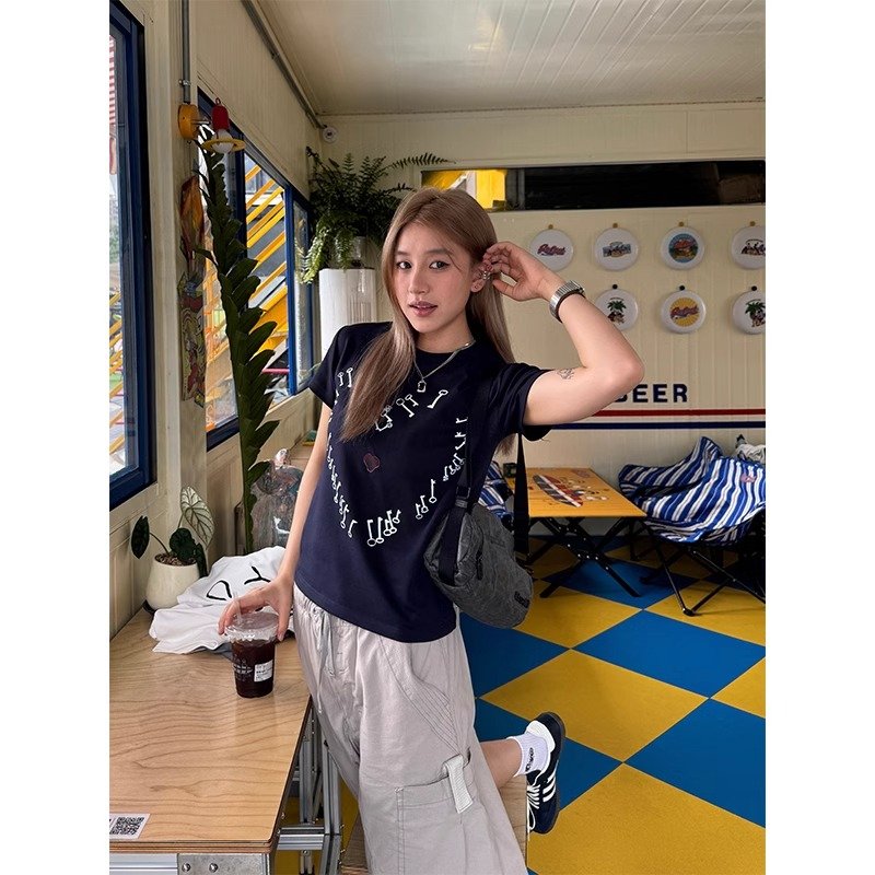 Vapetix S-2XL Korean imported new 40-count pure cotton 220g 92% cotton 8% spandex regular shoulder short-sleeved