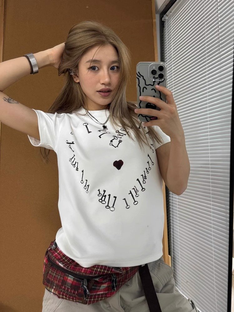 Vapetix S-2XL Korean imported new 40-count pure cotton 220g 92% cotton 8% spandex regular shoulder short-sleeved – Bild 3