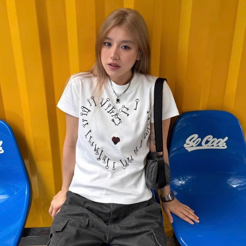 Vapetix S-2XL Korean imported new 40-count pure cotton 220g 92% cotton 8% spandex regular shoulder short-sleeved – Bild 5