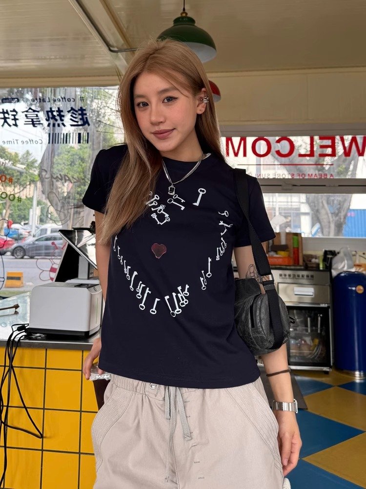 Vapetix S-2XL Korean imported new 40-count pure cotton 220g 92% cotton 8% spandex regular shoulder short-sleeved – Bild 8