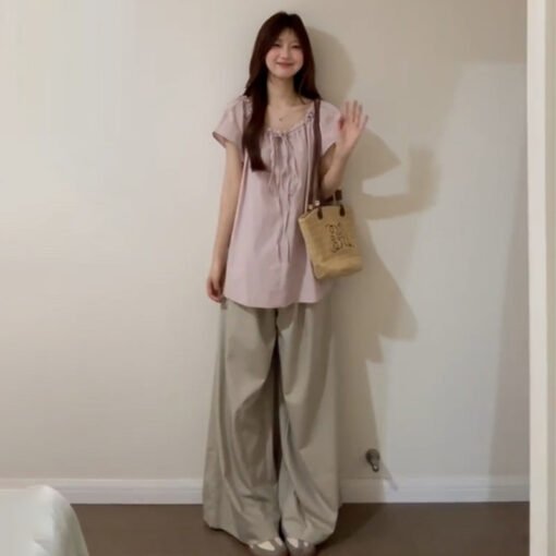 Vapetix S-2XL  French Pink Women's Summer 2025 New Arrival Gentle and Elegant Blouse with Design Sense, Unique and – Bild 3