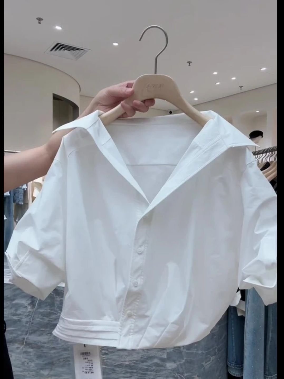 Vapetix S-3XL Chic White Half-Sleeve Short-Sleeve Shirt Summer New Loose Elegant Design Blouse Women Fashion Casu – Bild 3