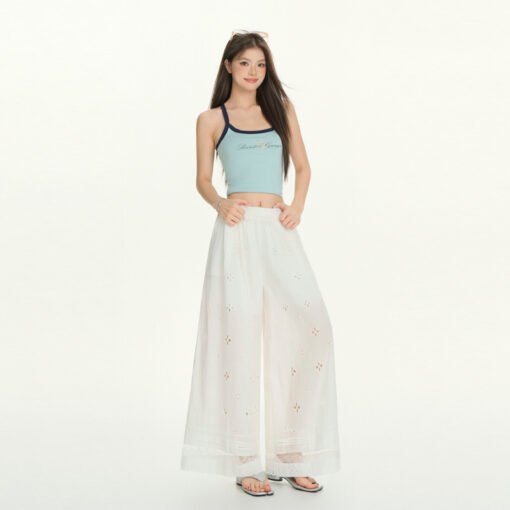 Vapetix S-XL  Photographed~ Sweet Lace Splicing Hollow-out Casual Pants 2025 Summer New Korean Version Versatile – Bild 2