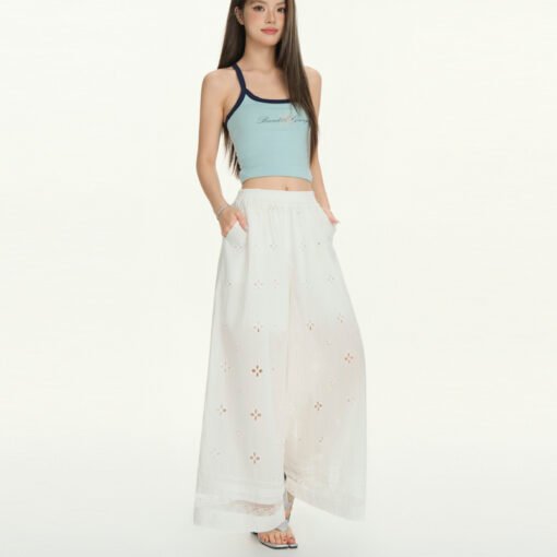 Vapetix S-XL  Photographed~ Sweet Lace Splicing Hollow-out Casual Pants 2025 Summer New Korean Version Versatile – Bild 3