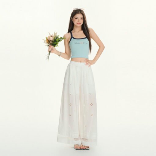 Vapetix S-XL  Photographed~ Sweet Lace Splicing Hollow-out Casual Pants 2025 Summer New Korean Version Versatile – Bild 4