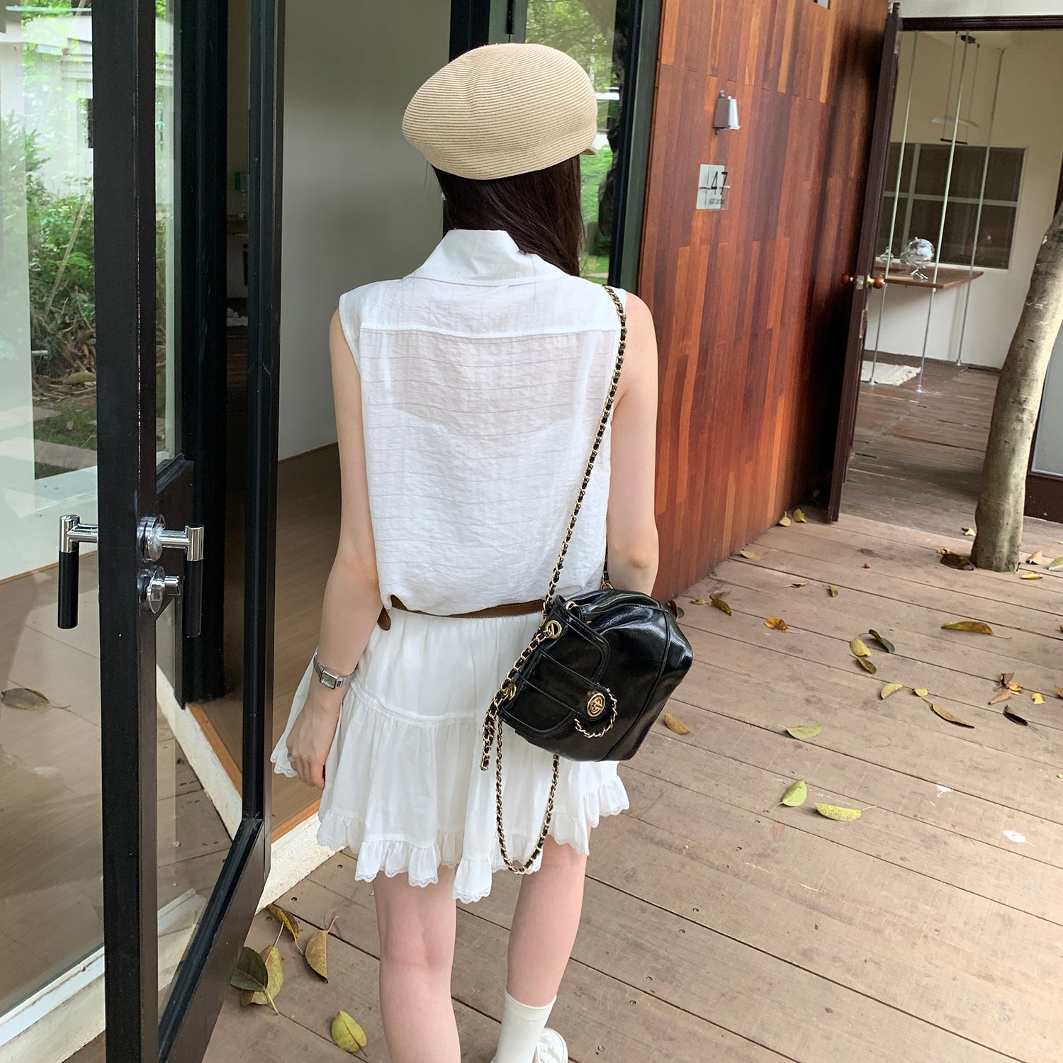 Vapetix S-XL Photo-shoot French Chanel-style sleeveless top 2025 summer new fashion shirt versatile blouse tempe - 图片 8