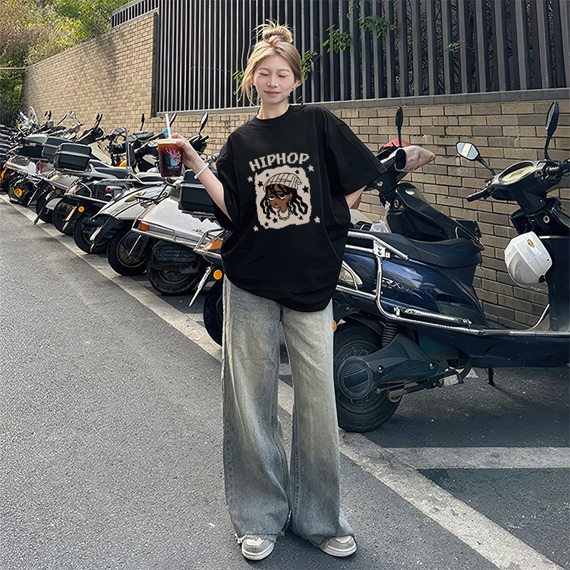 Vapetix S-3XL 2025 Summer 21 Piece 100% Cotton - 210g Loose Comfort Cartoon Print Short Sleeve T-Shirt Korean Sty - 图片 5