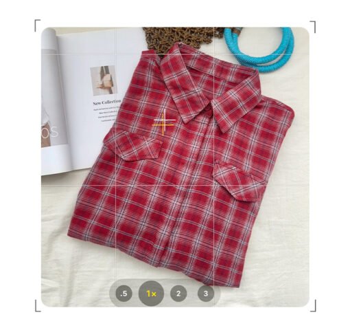 Vapetix S-L  Photographed High-Grade Red Striped Loose Long-Sleeve Women's Spring and Summer Outerwear for Layer