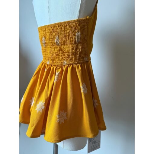 Vapetix S-XL  Cotton Linen 2025 Summer New Style Dopamine Vacation Style Sleeveless V-Neck Embroidered Kink Neck - Kuva 2