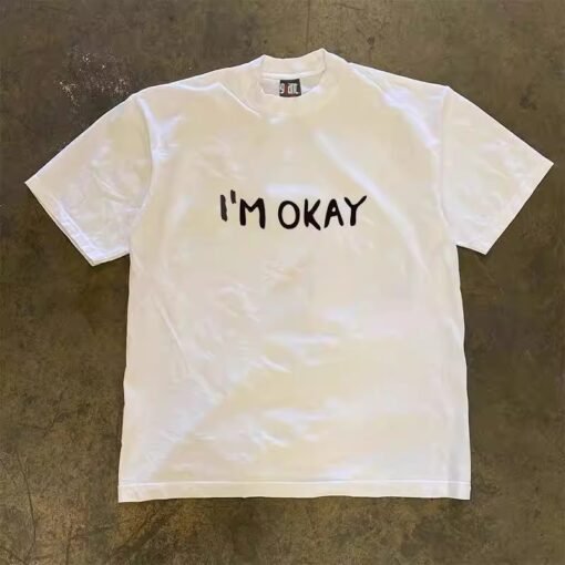 Vapetix S-3XL  [Tmall/recommend] heavy 230g double yarn cotton combed tight OKAY letter printed short sleeve T-shi – Bild 2