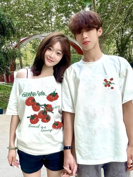 Vapetix S-3XL  [220g combed cotton] not the same as the couple summer diagonal shoulder 2025 new trend summer shor