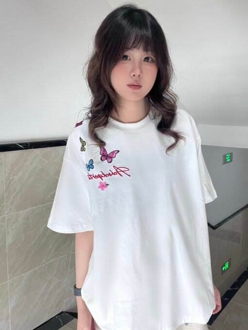 Vapetix M-2XL  X07# [embroidery lining cloth 19 220g cotton threaded collar] summer new couples short sleeve – Bild 2