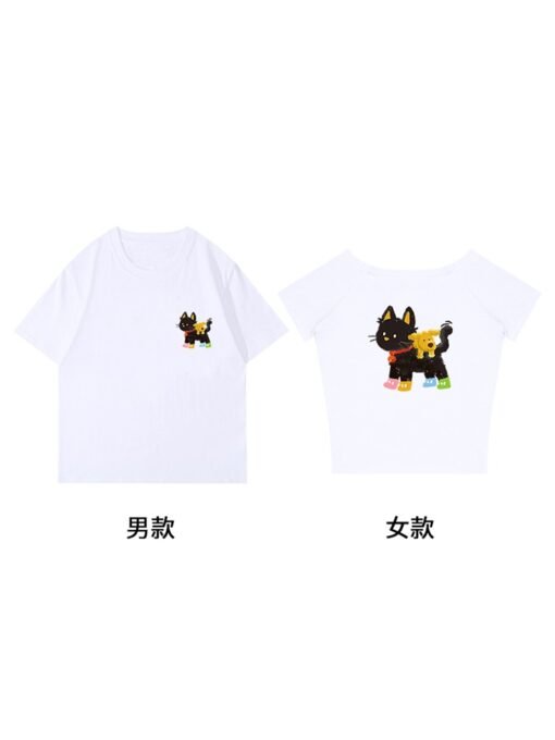 Vapetix S-3XL  [220g Combed Cotton] Different Couple Dress Summer High-end Sense Niche Design Sense Slant Shoulder – Bild 2